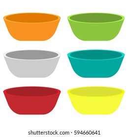 Set Bowl 4 Colors Vector Illustration Stock Vector Royalty Free