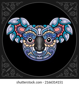 Colorful Koala Head Zentangle Arts Isolated Stock Vector Royalty Free