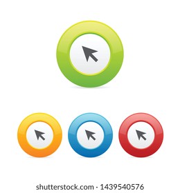 Colorful Set Arrow Cursor Round Icons Stock Vector Royalty Free