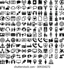 Communication Media Icon Set Stock Vector Royalty Free