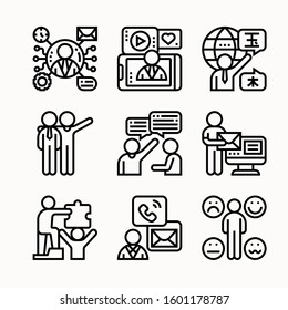 Communication Set Line Vector Icons Stock Vector Royalty Free