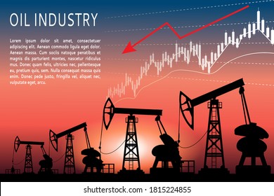 Price Oil Going Financial Chart On Stock Vector Royalty Free