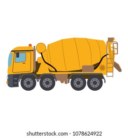 Concrete Mixing Truck Vector Flat Design 스톡 벡터 로열티 프리 1078624922