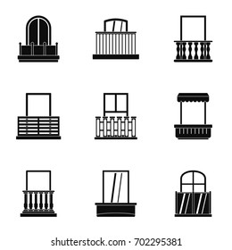 House Balcony Icon Set Outline Set Stock Vector Royalty Free