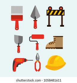 Construction Tools Equipment Stock Vector Royalty Free 1058481611