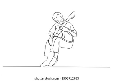 Musician Playing Cello Continuous One Line Stock Vector Royalty Free