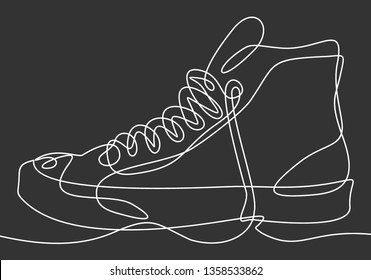 Continuous One Line Drawing Sneakers Stock Vector Royalty Free