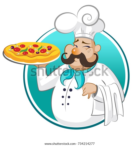 Cook Pizza Chef Vector Illustration Isolated Stock Vector Royalty Free