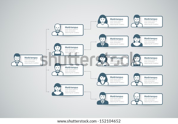 Corporate Organization Chart Business People Icons Stock Vector