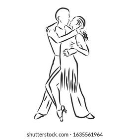 Couple Dancing Latin American Dance Vector Stock Vector Royalty Free