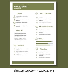 Creative Cv Resume Template Design Vector Stock Vector Royalty Free