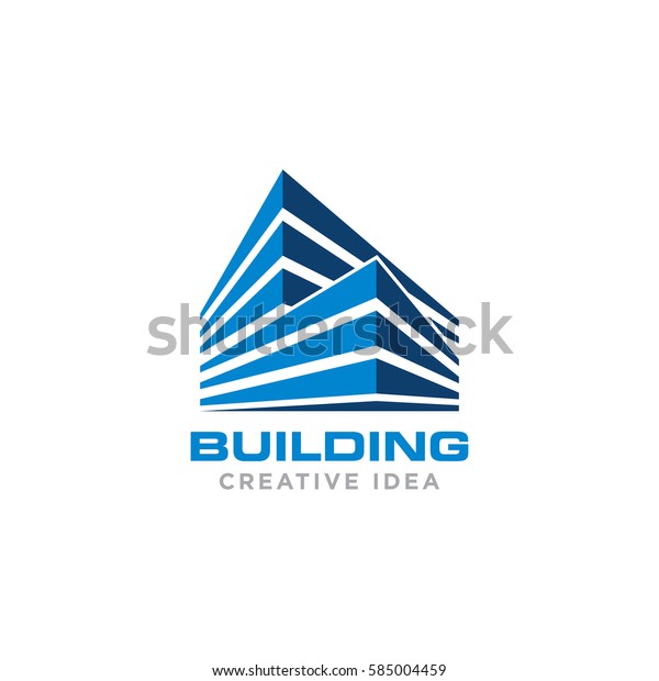 Modelo de design de logotipo do conceito de construção de casa criativa