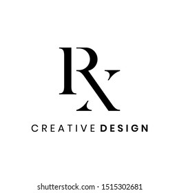 Creative Initial Rx Logo Design Vector Stock Vector Royalty Free