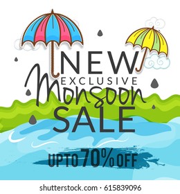 Nice Beautiful Sale Abstract Poster Monsoon Stock Vector Royalty Free