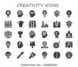 Creativity Icon Set Filled Creativity Stock Vector Royalty Free