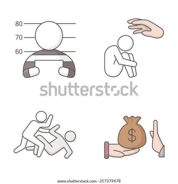 Crimes Vector Icons Stock Vector Royalty Free 357379478 Shutterstock