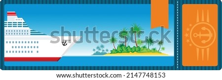 Cruise travel ticket template. Ship boarding pass