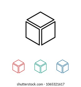 Cube Icon Vector Illustration Linear Symbol Stock Vector Royalty Free