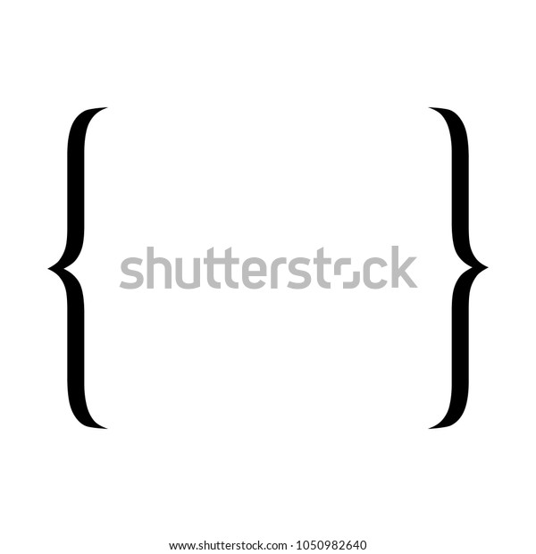 Curly Bracket Icon Quote Symbol Vector Stock Vector Royalty Free