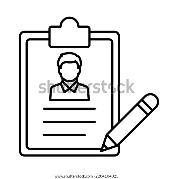 Curriculum Vitae Black Outline Vector Icon Stock Vector Royalty Free