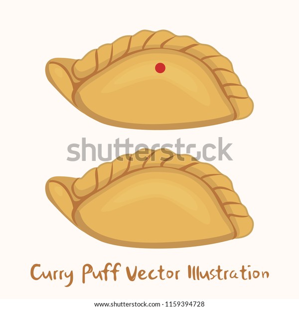 Curry Puff Vector Illustration Chinese Traditional Stock Vector