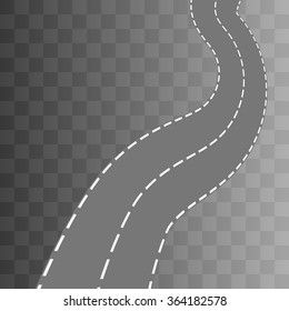 Curved Road White Markings Vector Stock Vector Royalty Free 364182548