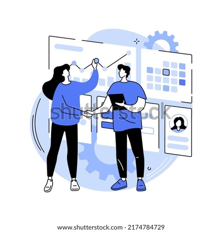 Customer relationship management abstract concept vector illustration. CRM system, CRM lead management, interactions with customers, companys relationship, sales data access abstract metaphor.