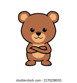 Cute Bear Standing Cartoon Vector Illustration Stock Vector Royalty