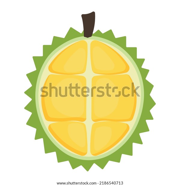 Cute Cartoon Durian Icon Vector Clip เวกเตอรสตอก ปลอดคาลขสทธ