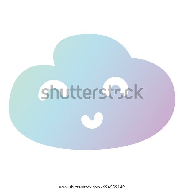 Cute Cloud Kawaii Face Vector Illustration Stock Vector Royalty Free