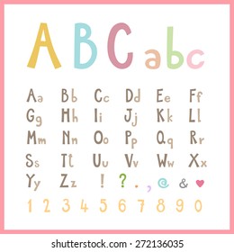 Cute Colored Alphabet Vector Illustration เวกเตอรสตอก ปลอดคา