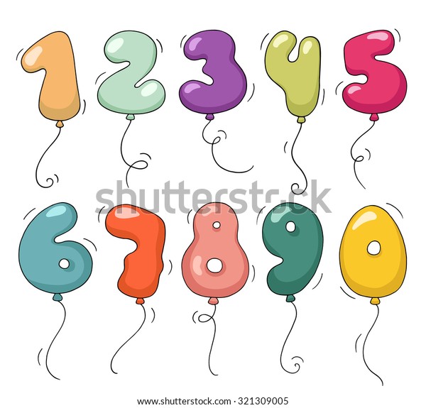 Cute Colorful Bubble Shaped Numbers Set Stock Vector Royalty Free