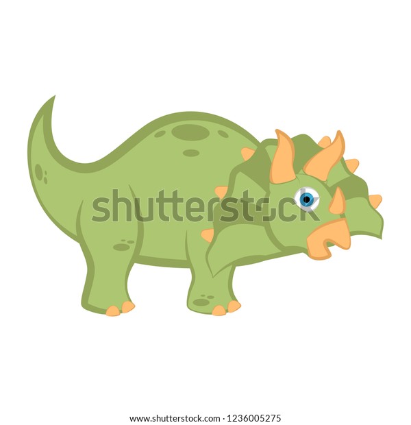 Cute Dinosaur Cartoon Character Vector Illustration Stock Vector