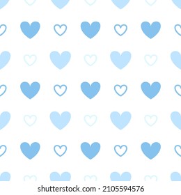 Cute Illustration Blue Heart Seamless Pattern Stock Vector Royalty