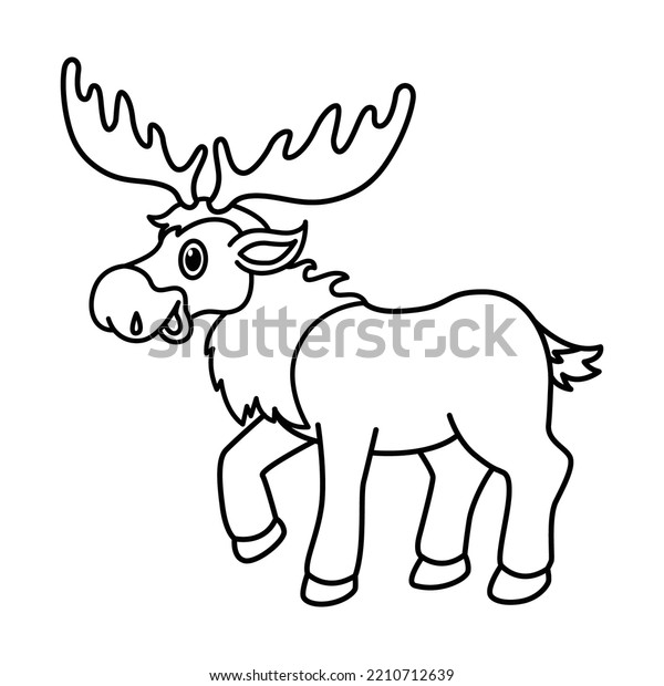 Cute Moose Cartoon Characters Vector Illustration Stock Vector Royalty