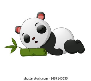 Cute Panda Sleep On Bamboo Stock Vector Royalty Free