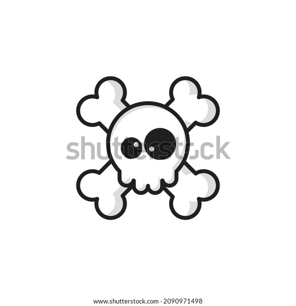 Cute Skull Vector Illustration Bones Design Stock Vector Royalty Free