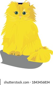 Cute Vector Yellow Cat Meow Stock Vector Royalty Free 1843456834