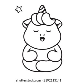 Cutest Baby Unicorn Coloring Page Stock Vector Royalty Free