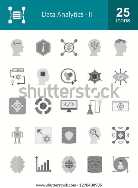 Data Analytics Flat Icons Stock Vector Royalty Free