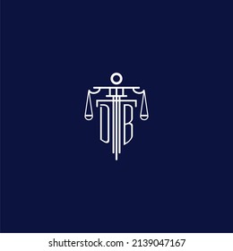 Db Initial Monogram Logo Lawfirm Scale Stock Vector Royalty Free