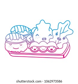 Degraded Line Kawaii Cute Tasty Japanese Stock Vector Royalty Free