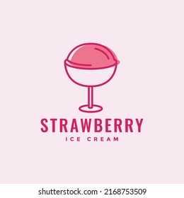 Delicious Pink Ice Cream On Glass Stock Vector Royalty Free