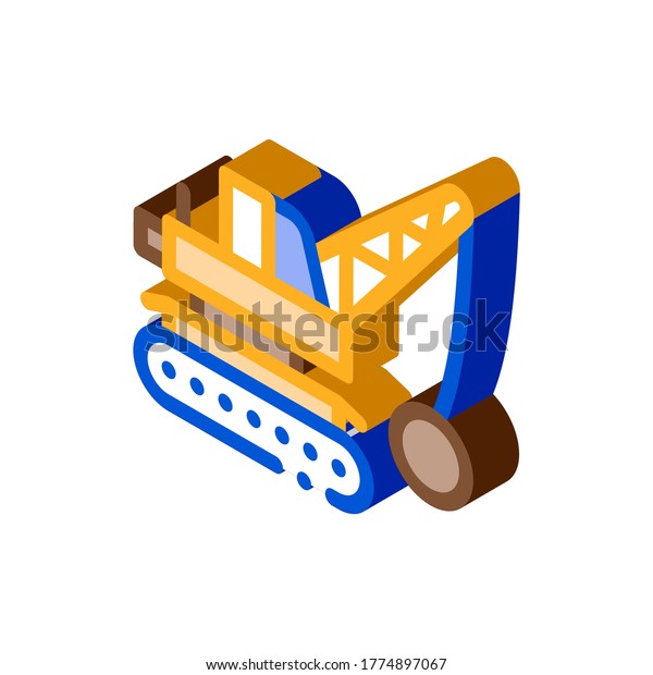 Demolish Machine Icon Vector Isometric Demolish Stock Vector Royalty