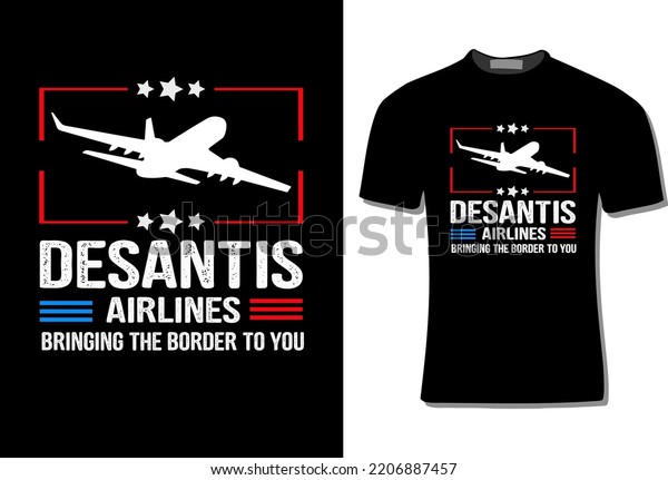 Desantis Airlines Bringing Tshirt Design Stock Vector Royalty Free