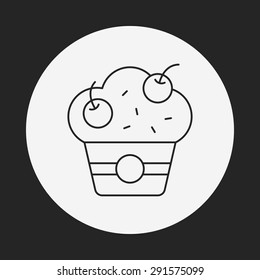 Dessert Cake Line Icon Stock Vector Royalty Free