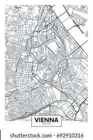 Detailed Vector Poster City Map Vienna Stock Vector Royalty Free