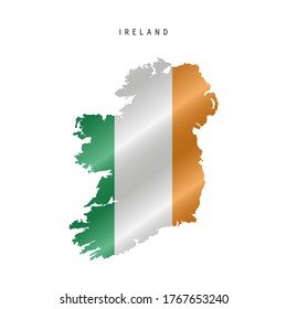 Detailed Waving Flag Map Ireland Vector Stock Vector Royalty Free