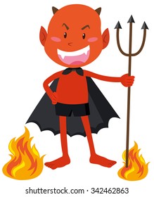 Boy Devil Costume Icon Isolated Stock Vector Royalty Free