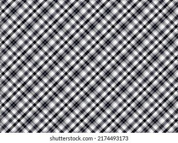 Diagonal Black White Check Plaid Seamless Stock Vector Royalty Free